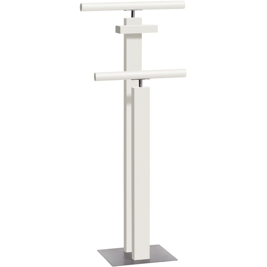 Hasena Herrendiener Claudio Weiss/Silber Holz/Stahl 45 cm 107 cm - Farbe: weiss, alu - Material: Buche, Stahl - Herrendiener