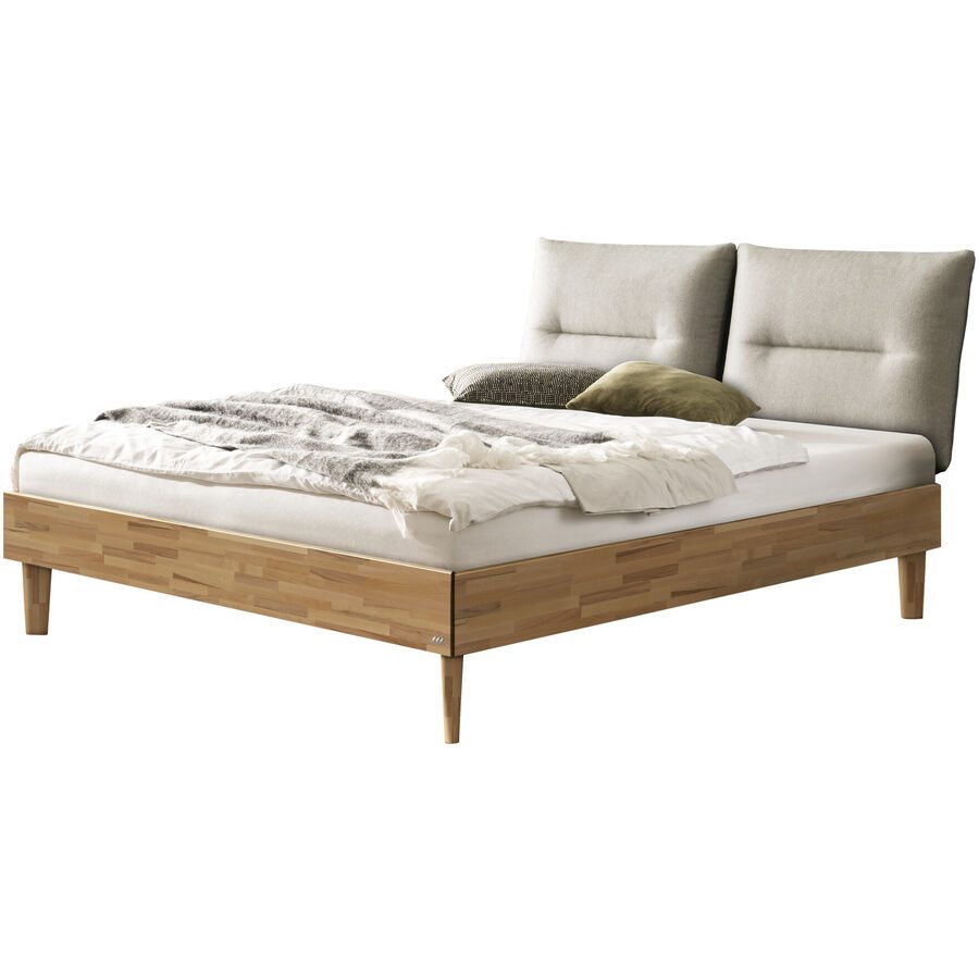 Hasena Bett Sassari Braun Holz 140 x 200 cm - Farbe: Kernbuche, cream - Material: Kernbuche massiv - Bett