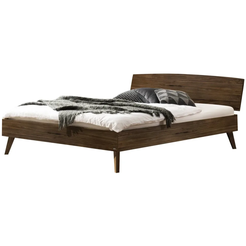 Hasena Bett Sassari Braun Holz 200 x 200 cm - Farbe: Nussbaum - Material: Nussbaum Massivholz - Bett