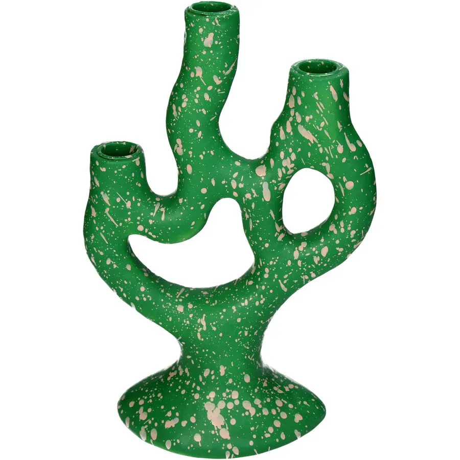 Kerzenhalter Kaars Grün Kunstharz 30 cm - Material: Polyresin - Kerzenhalter