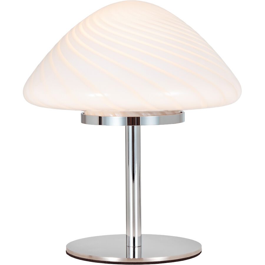 Tischlampe Rey Grau Glas/Metall 17 cm 17.5 cm - Farbe: chrom - LED - Lichtfarbe: Warmweiss - Material: Metall/Glas - Tischlampe- LED Energiesparlampe