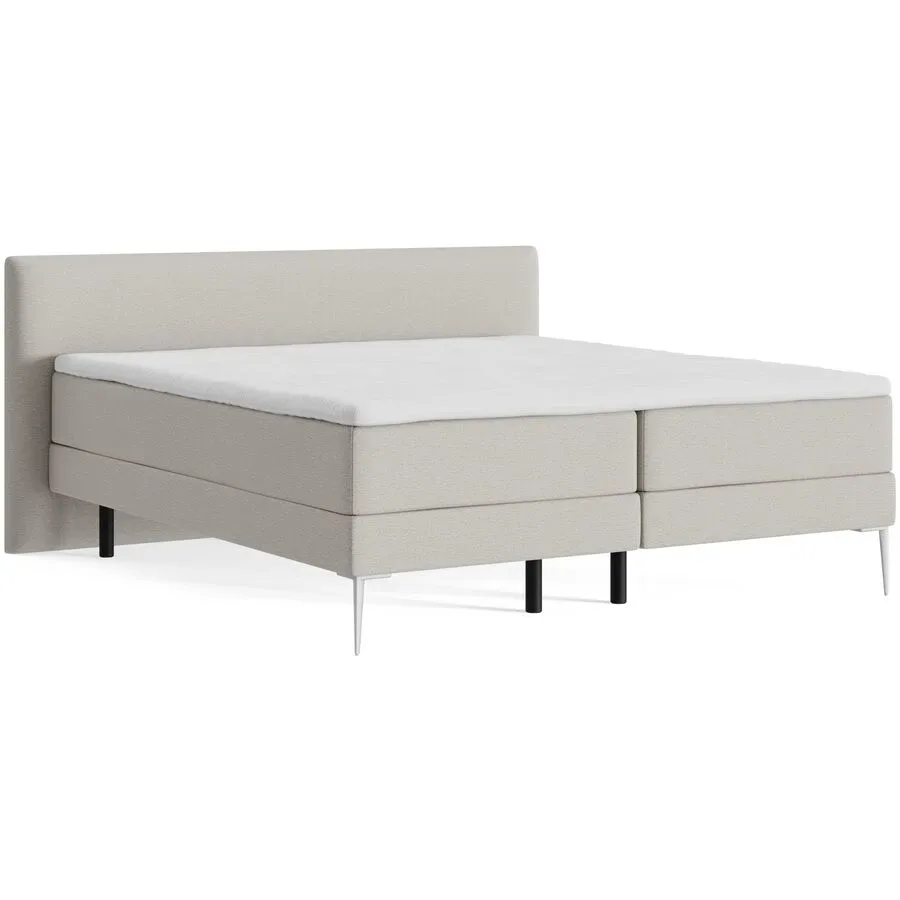 Boxspringbett Bela Beige Stoff 180 x 200 cm - Farbe: sand - Möbel Konfigurator: Traummöbel individuell zusammenstellen - Boxspringbett