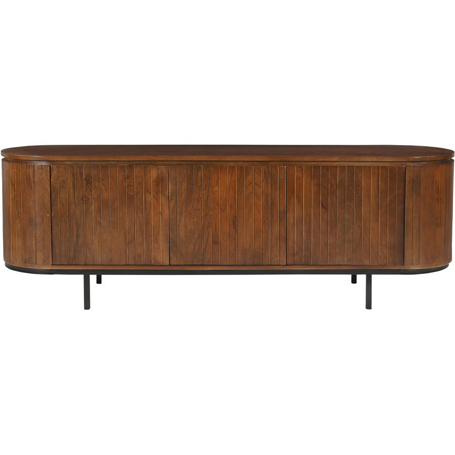 Lowboard Mango Schwarz Holz 170 cm 56 cm 43 cm - Farbe: natur/schwarz - Material: Mangoholz massiv - Lowboard