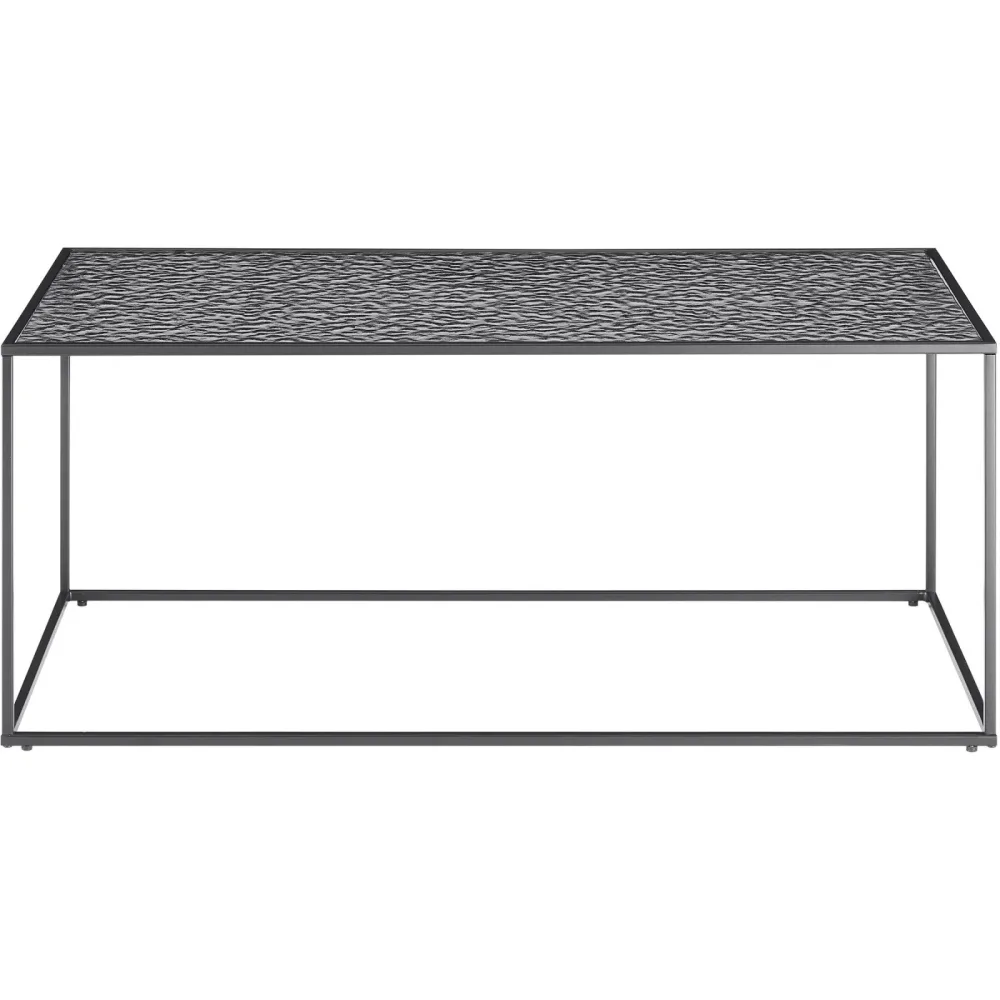 Salontisch Habit Schwarz Glas/Metall 110 cm - Material: Metall/Glas - Salontisch