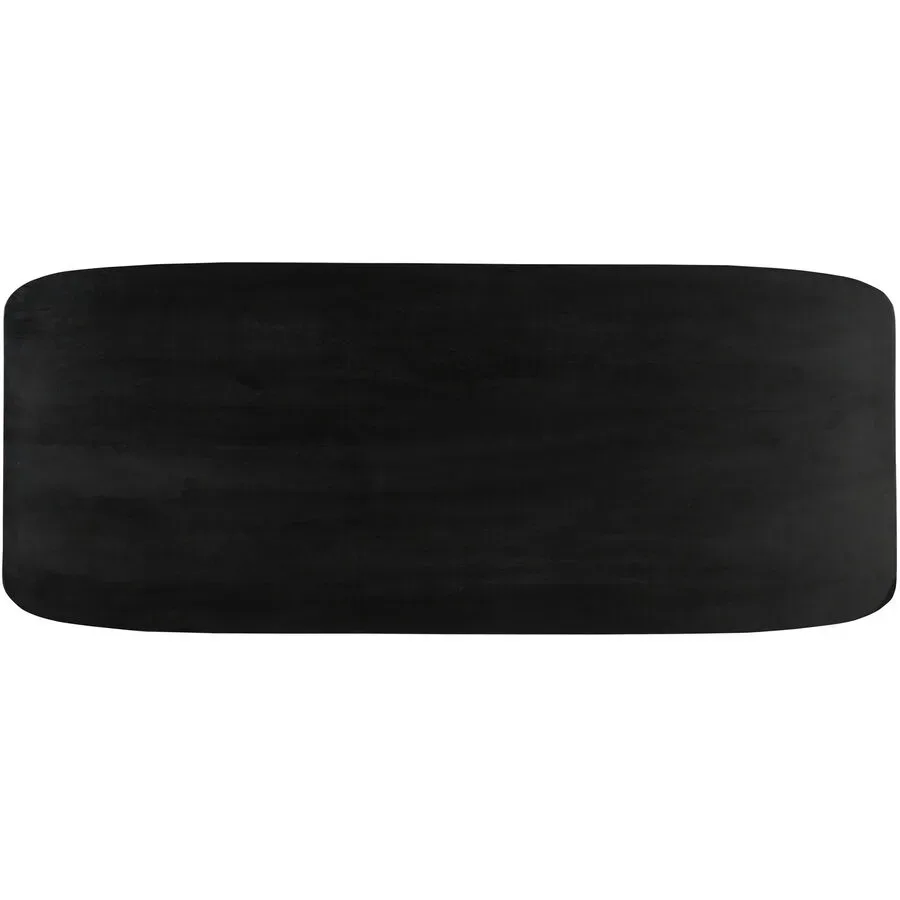 Tischplatte Smooth Schwarz Holz 180 cm - Material: Mangoholz massiv - Tischplatte