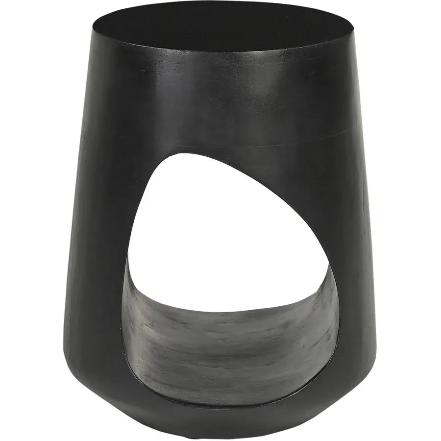 Beistelltisch Smooth Schwarz Holz 32 cm - Material: Mangoholz massiv - Beistelltisch