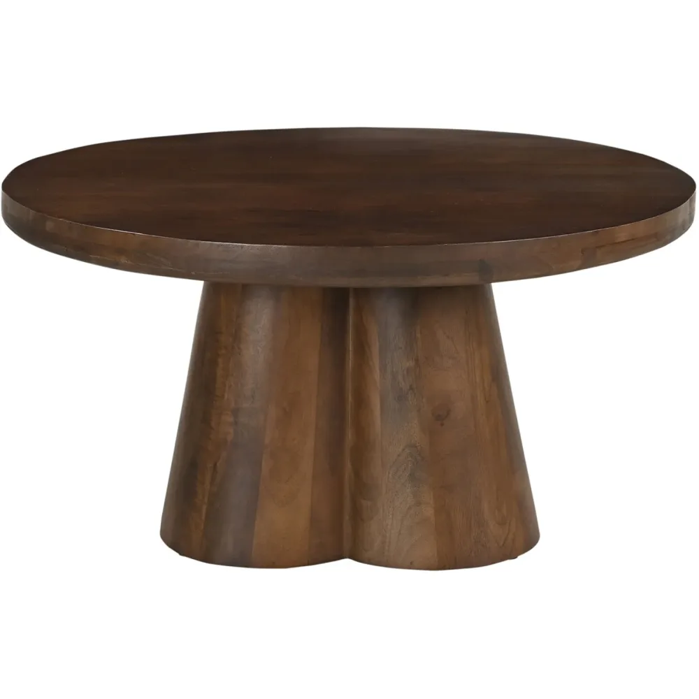 Salontisch Rondo Braun Holz 80 cm - Material: Mangoholz massiv - Salontisch