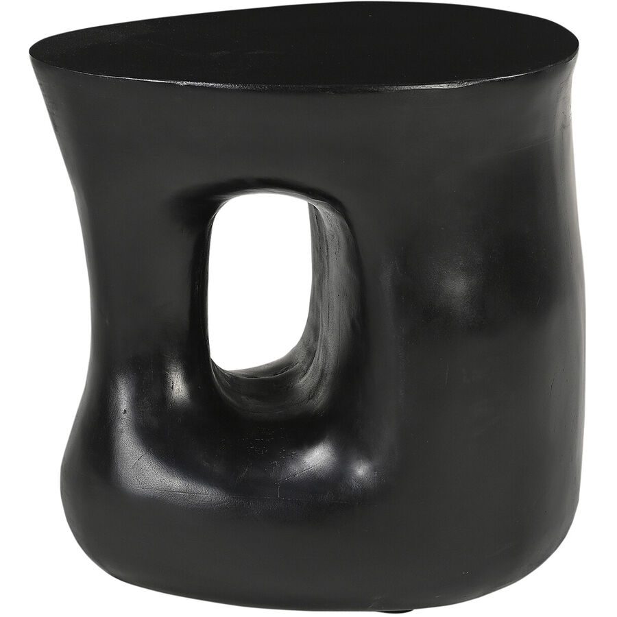 Beistelltisch Smooth Schwarz Holz 40 cm - Material: Mangoholz massiv - Beistelltisch