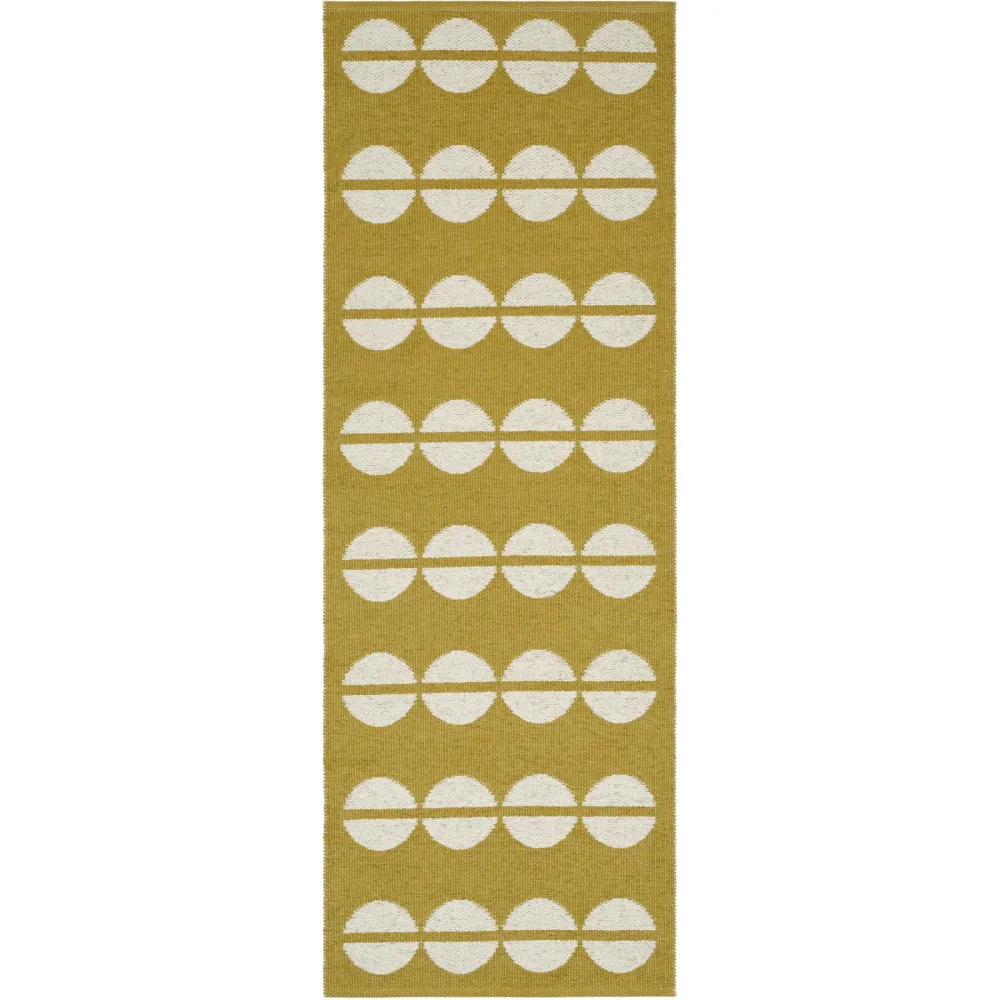 HORREDSMATTAN Outdoor-Teppich Bastian Gelb Polyester/Kunststoff 150 cm 200 cm - Farbe: senfgelb - Material: Phthalatfreies PVC 90%, Polyester 10% -