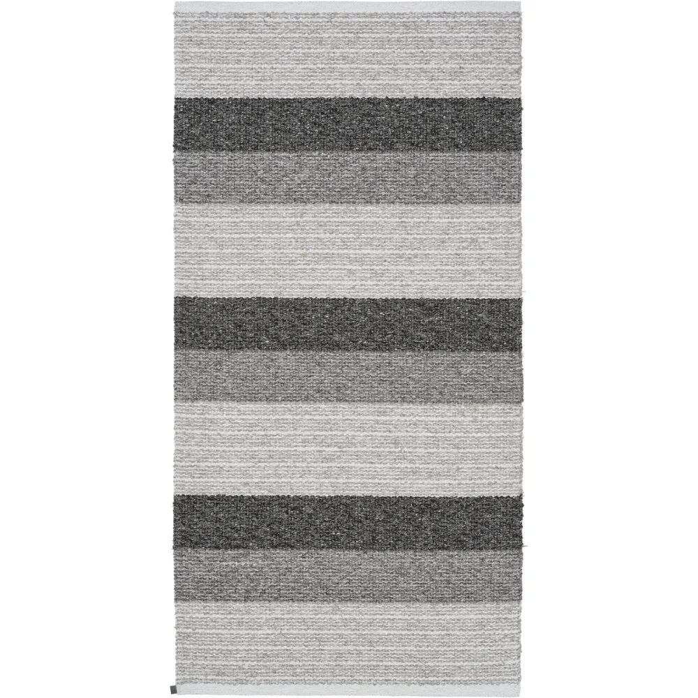 HORREDSMATTAN Teppich Myra Grau Baumwolle/Polyester 70 cm 340 cm - Farbe: graphite - Material: Mischgewebe - Teppich