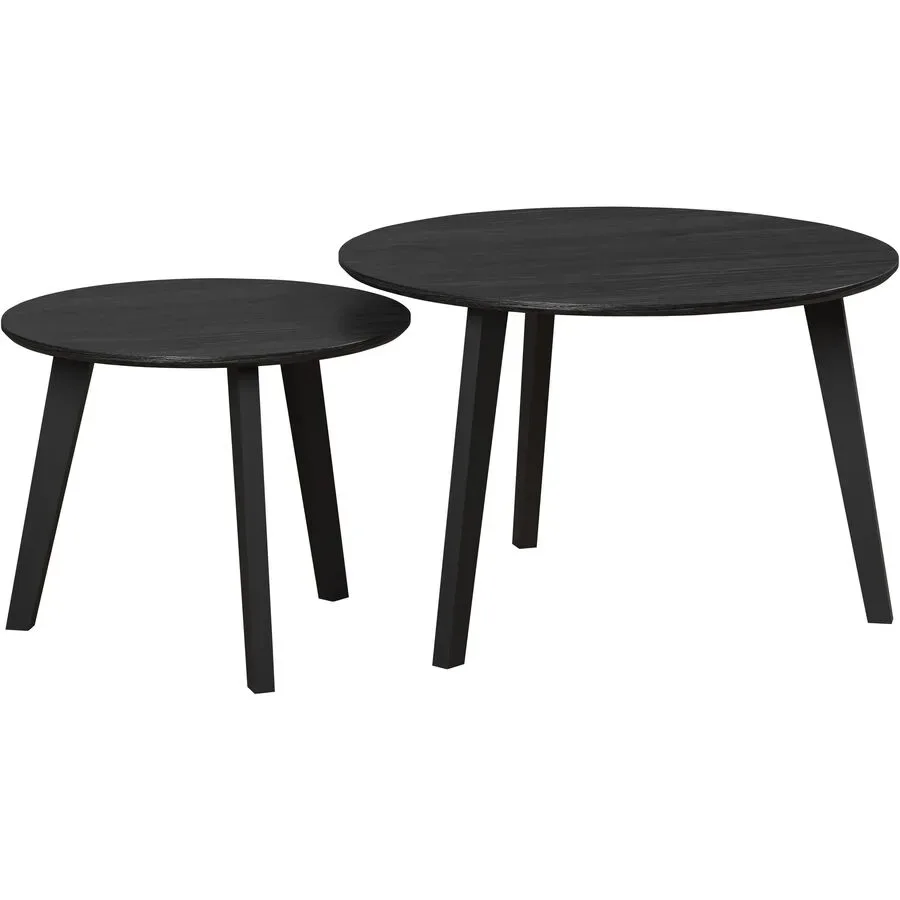 Beistelltisch 2er-Set Montecito Schwarz Holz 70 cm - Material: Holzwerkstoff - Beistelltisch 2er-Set