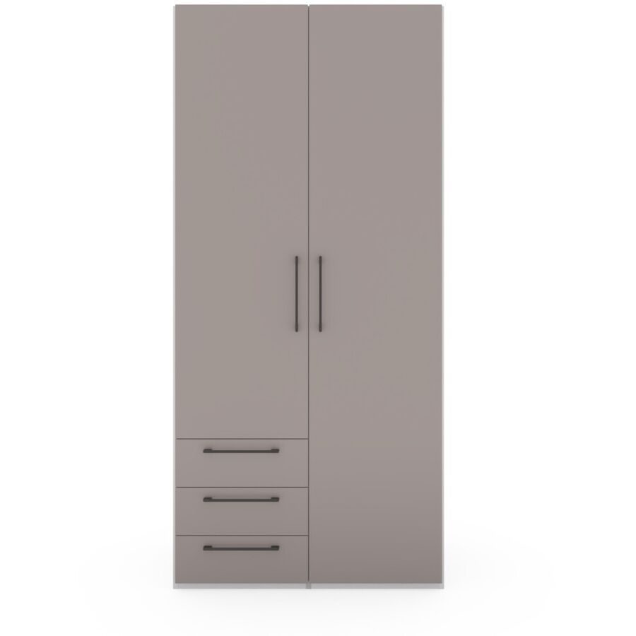Kleiderschrank Window Braun/Grau Holz 99.5 cm 60 cm 213.9 cm - Farbe: taupe - Material: Holzwerkstoff - Kleiderschrank