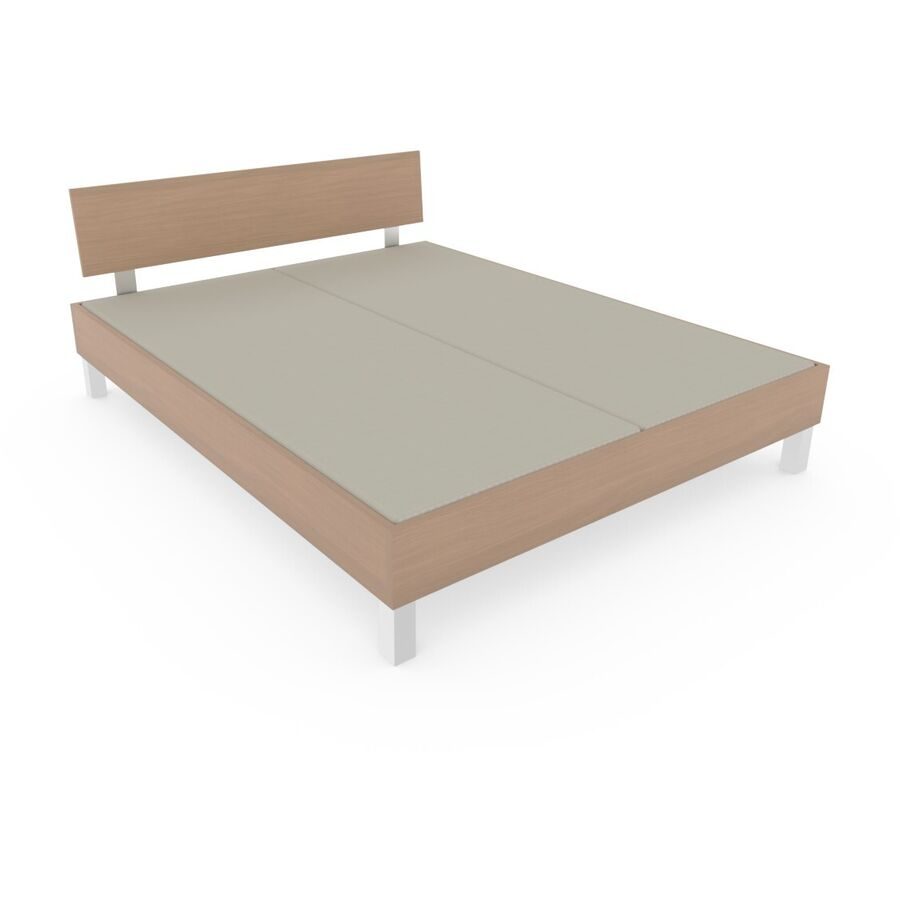 Bett Window Braun Holz 140 x 200 cm - Farbe: eiche - Material: Holzwerkstoff - Bett