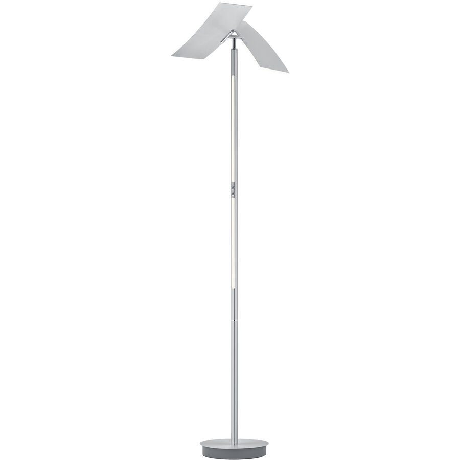 Stehlampe Montana Silber Aluminium/Eisen 39 cm 180 cm - Farbe: Aluminium matt - LED - Lichtfarbe: Extra warmweiss - Helles Neutralweiss - Stehlampe-