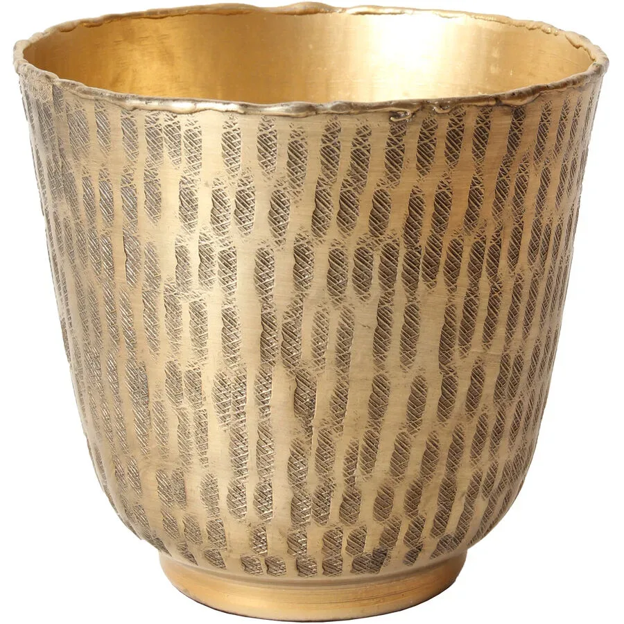 Übertopf Modern Bohemian Gold Aluminium 14 cm - Übertopf