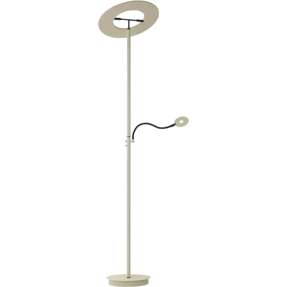 Stehlampe Monza Beige Aluminium/Eisen 39 cm 180 cm - Farbe: sand - LED - Lichtfarbe: Extra warmweiss - Stehlampe- LED Energiesparlampe
