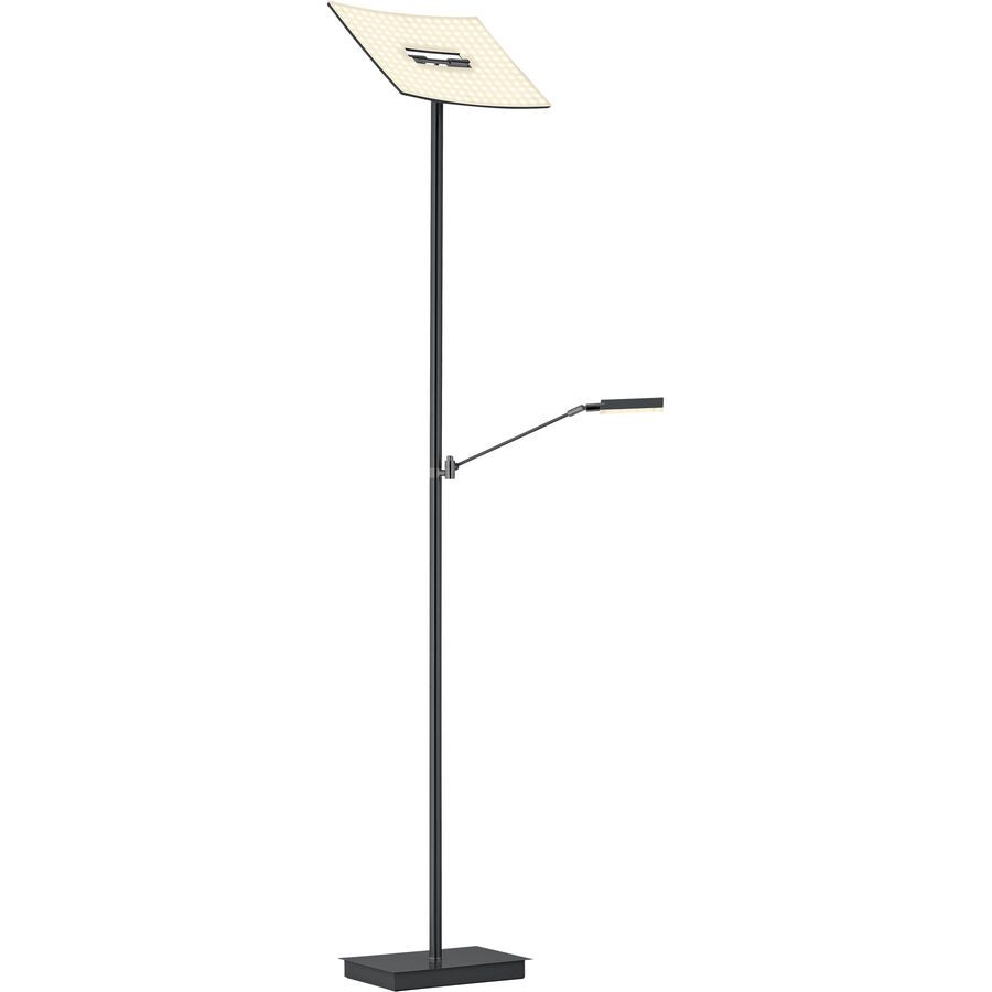 Leselampe Maluna Schwarz Aluminium/Eisen 39 cm 180 cm - LED - Lichtfarbe: Extra warmweiss - Leselampe- LED Energiesparlampe