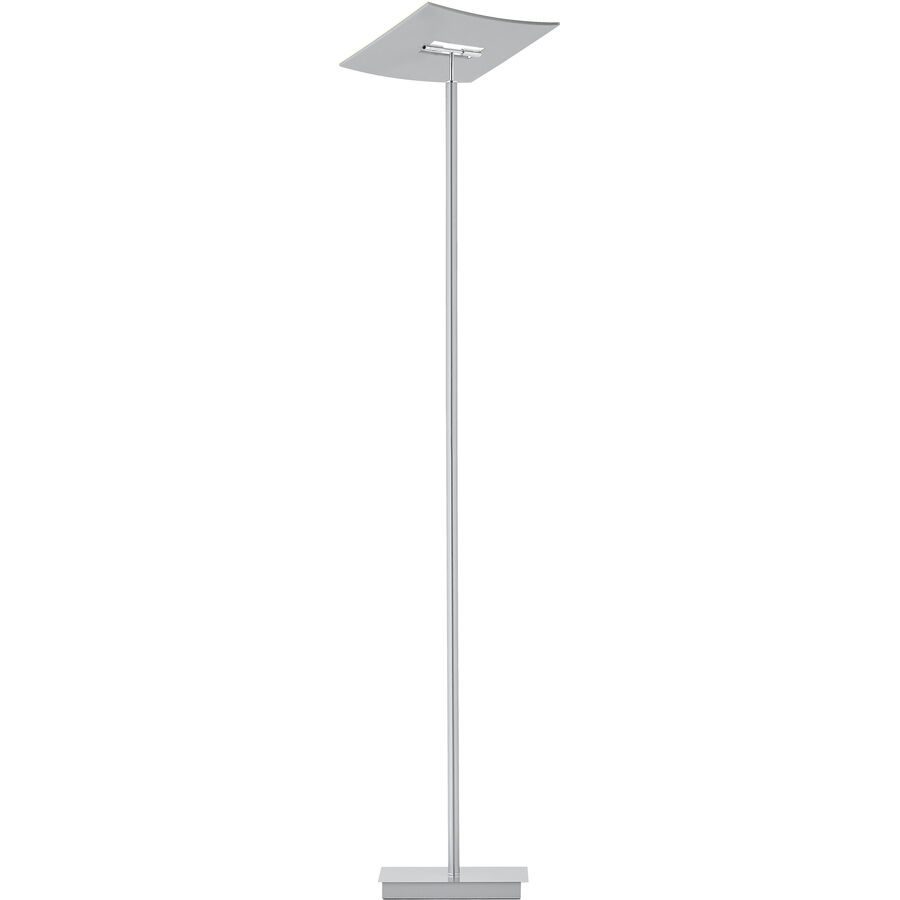 Stehlampe Maluna Grau Aluminium/Eisen 39 cm 180 cm - Farbe: Nickel matt - LED - Lichtfarbe: Extra warmweiss - Stehlampe- LED Energiesparlampe
