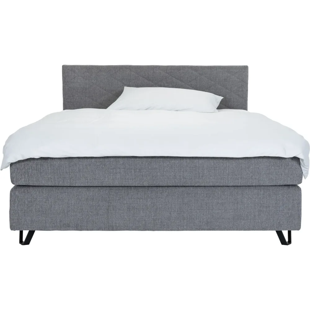 Boxspringbett Sørensen Grau Stoff 180 x 200 cm - Möbel Konfigurator: Traummöbel individuell zusammenstellen - Boxspringbett