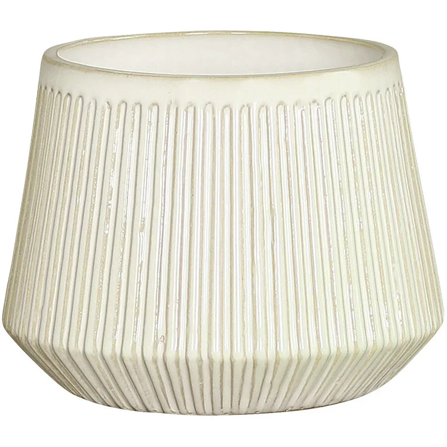 Übertopf Natural & Feminine Glamour Weiss Keramik 14 cm 11 cm - Übertopf