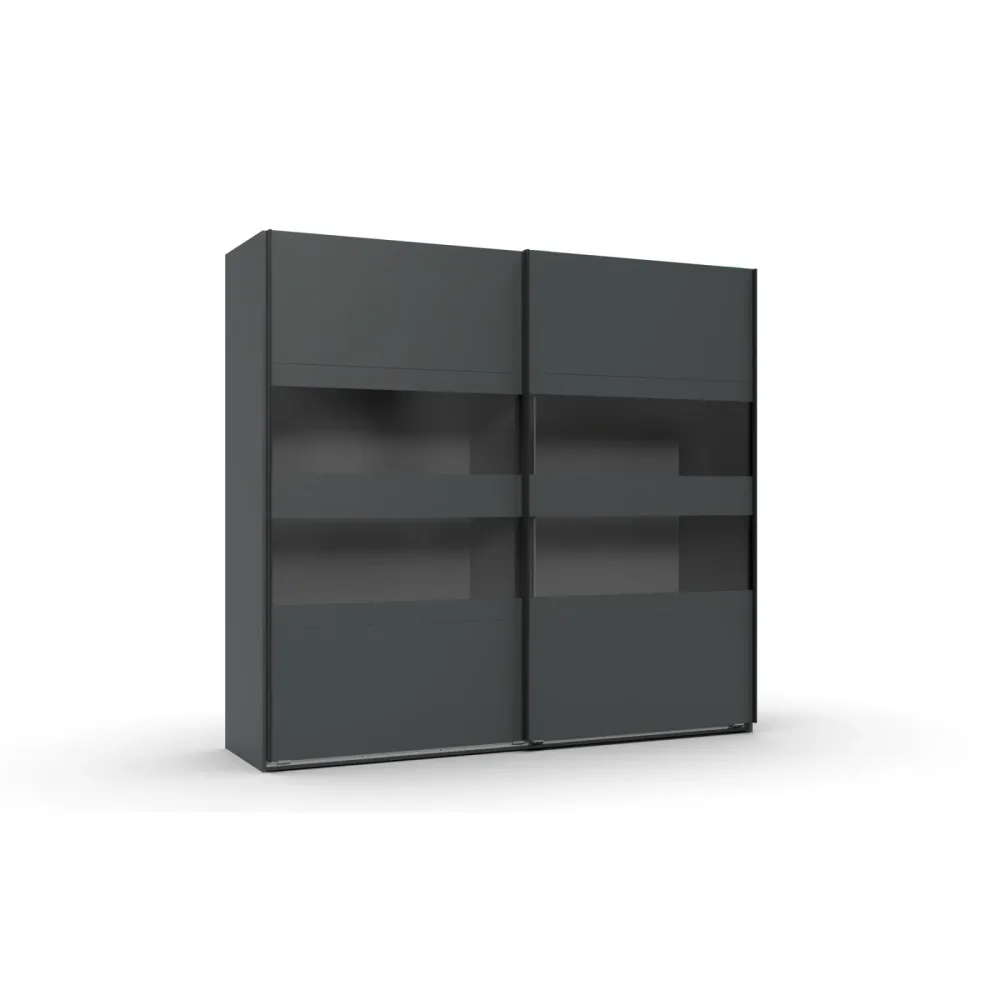 Kleiderschrank Enero Grau Holzwerkstoff 225 cm 65 cm 208 cm - Farbe: graphit - Kleiderschrank