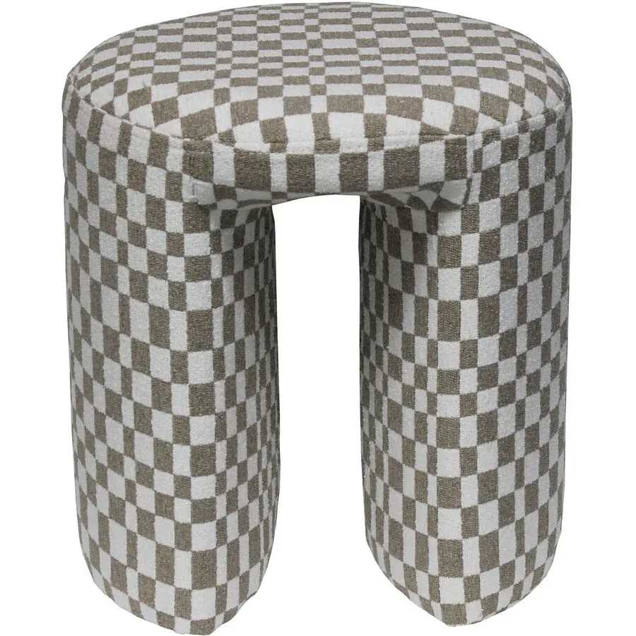 Hocker June Braun/Weiss Polyester 38 cm 42 cm - Farbe: weiss/braun - Hocker
