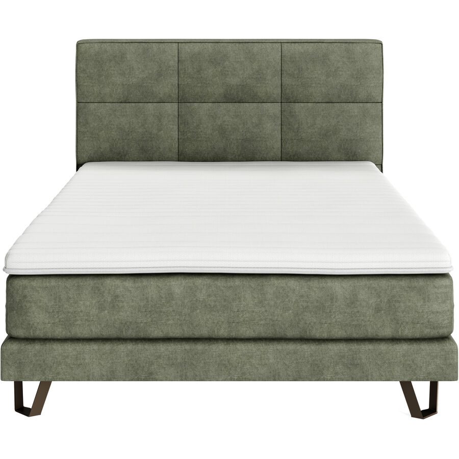 Boxspringbett Cloud Grün Stoff 140 x 200 cm - Boxspringbett