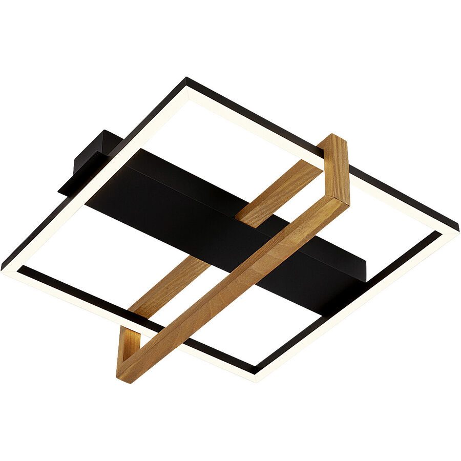 Deckenlampe Angara Schwarz Holz/Metall 35 cm 11 cm - LED - Lichtfarbe: Warmweiss - Deckenlampe- LED Energiesparlampe