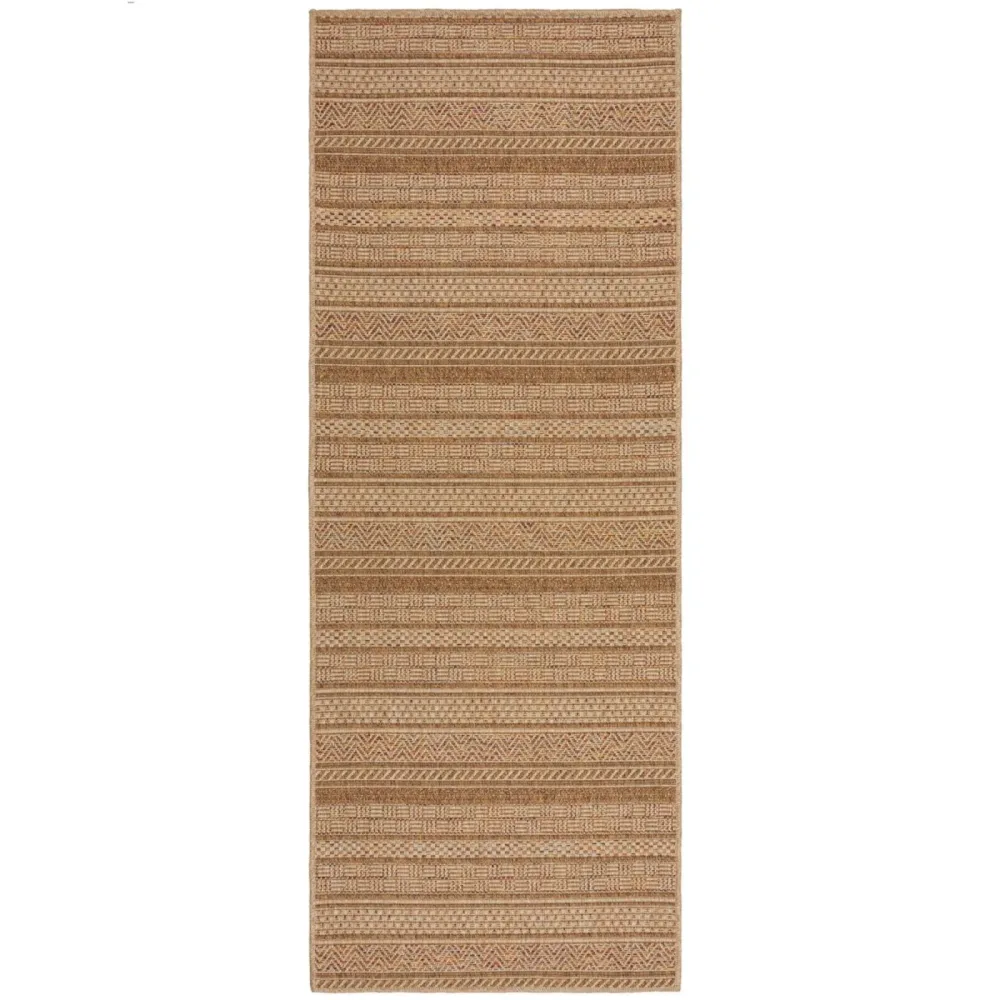 Outdoor-Teppich Ricochet hellbraun Streifen Polypropylen 80 x 230 cm - Outdoor-Teppich