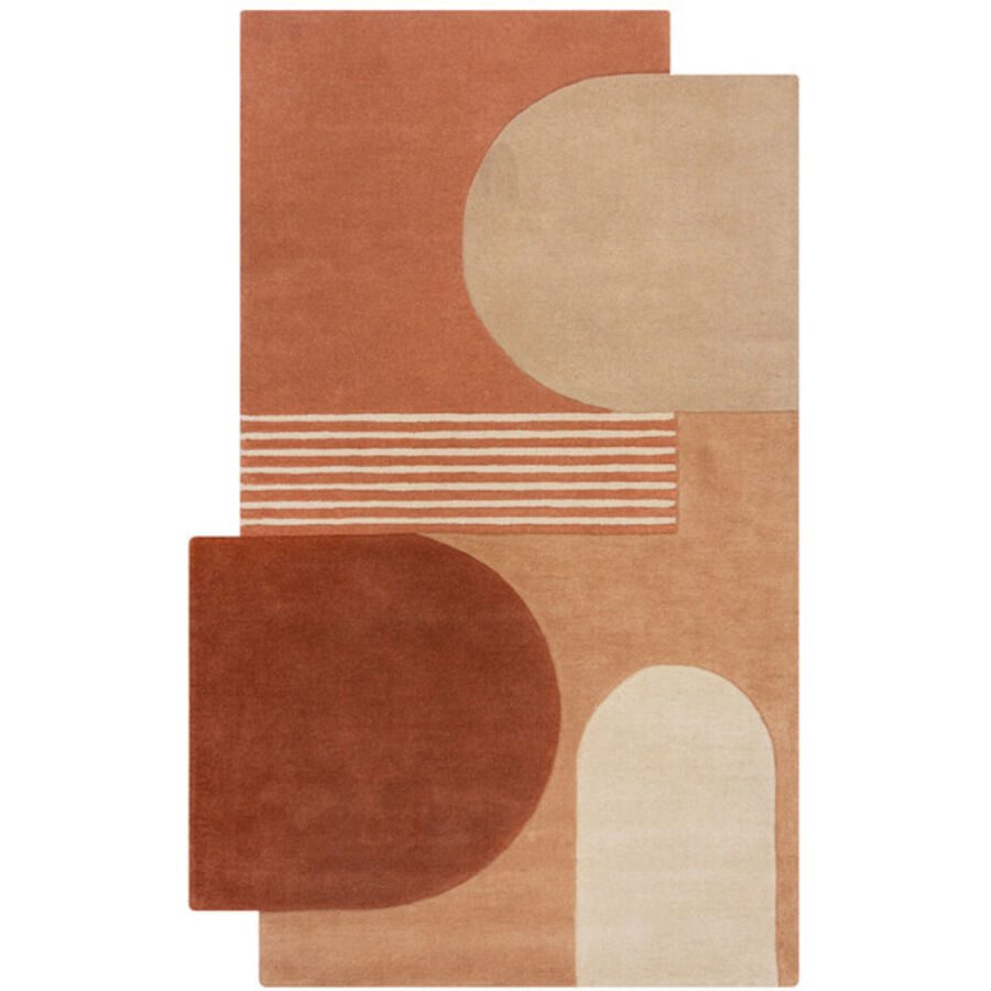 Teppich Loza Braun Wolle 200 cm 290 cm - Farbe: Terracotta - Teppich