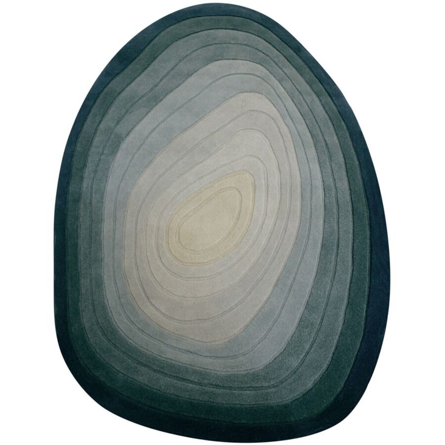 Teppich Moos Cyan Wolle 200 cm 290 cm - Farbe: teal - Teppich