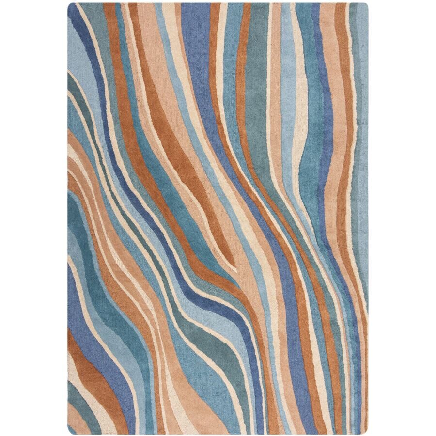 Teppich Holo Blau/Braun Wolle 160 cm 230 cm - Farbe: braun/blau - Teppich