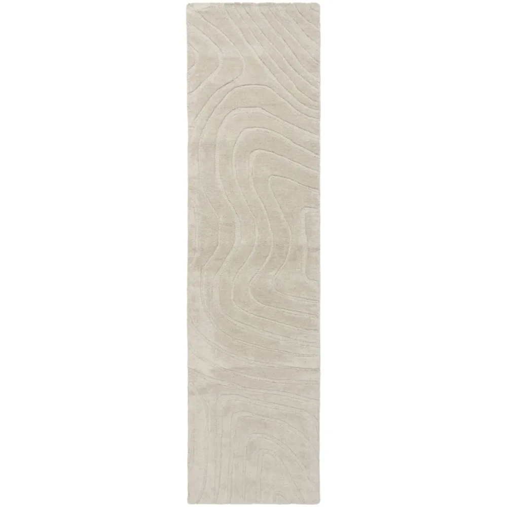 Teppich Hibachi Beige Wolle 60 cm 230 cm - Farbe: Natural - Teppich