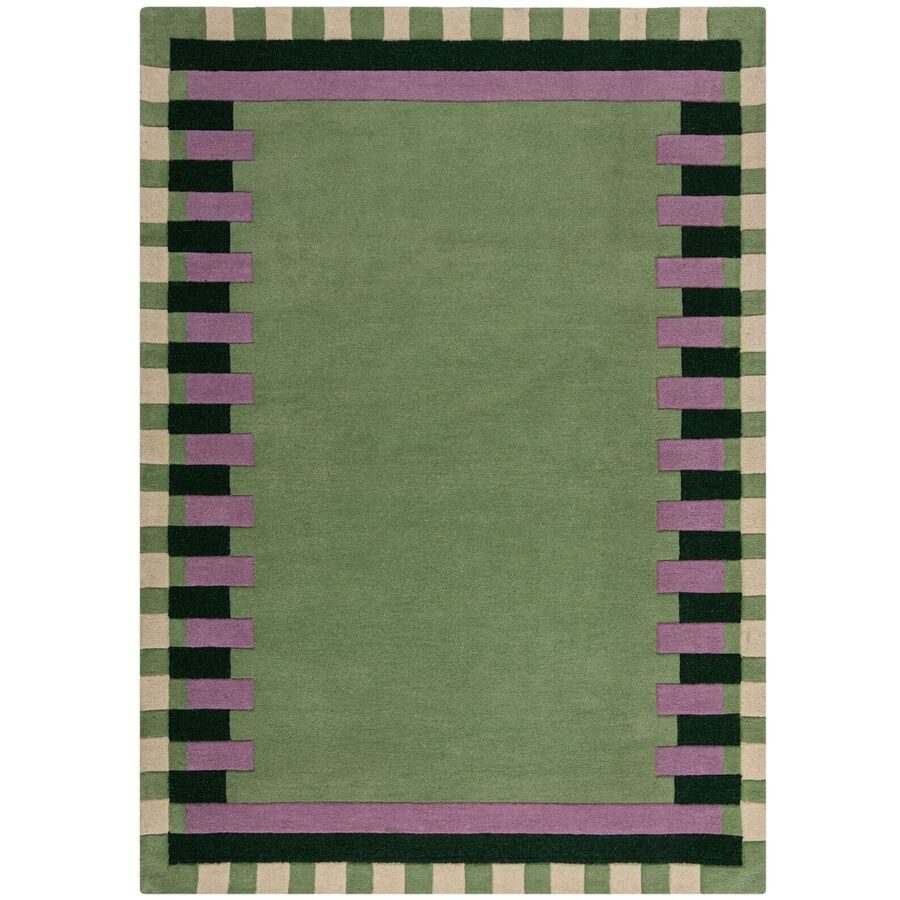 Teppich Skandy Grün/Lila Wolle 160 cm 230 cm - Farbe: lila/grün - Teppich