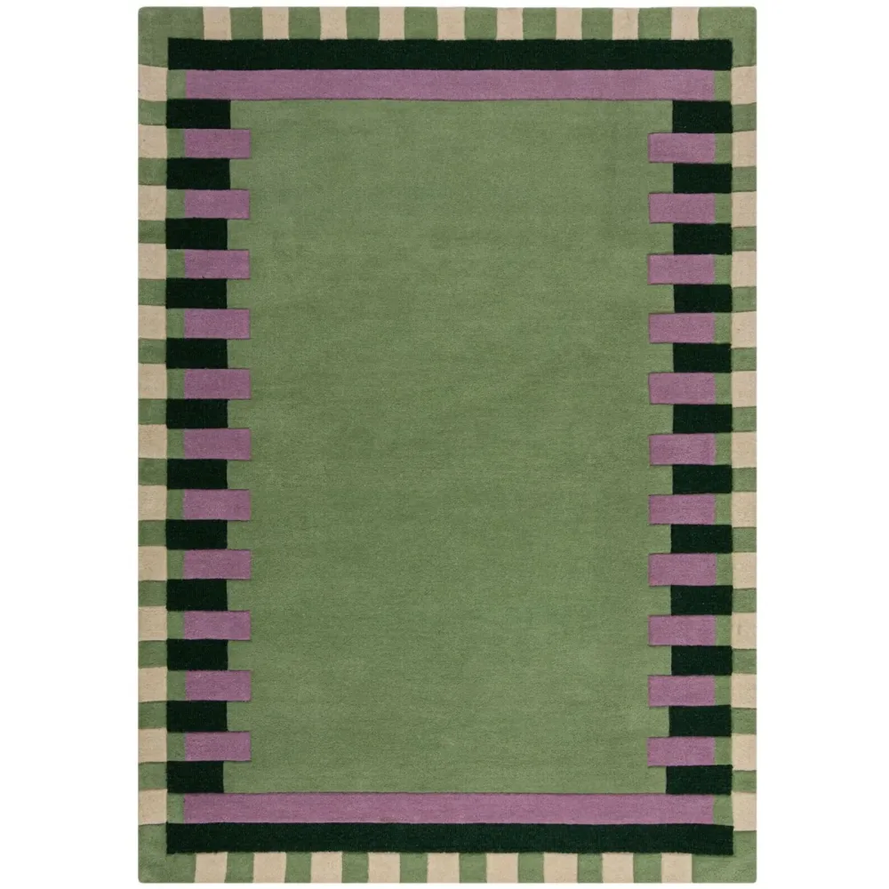 Teppich Skandy Grün/Lila Wolle 160 cm 230 cm - Farbe: lila/grün - Teppich