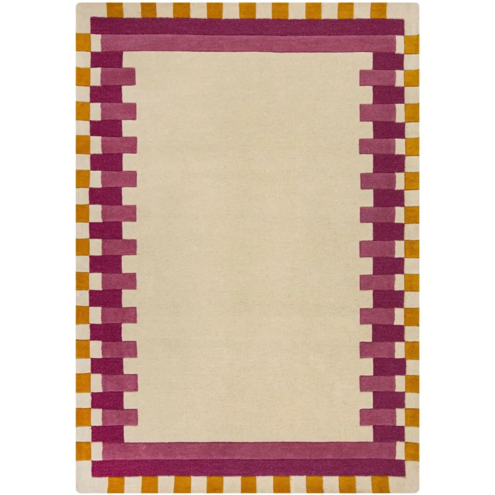 Teppich Skandy Braun/Rosa Wolle 200 cm 290 cm - Teppich