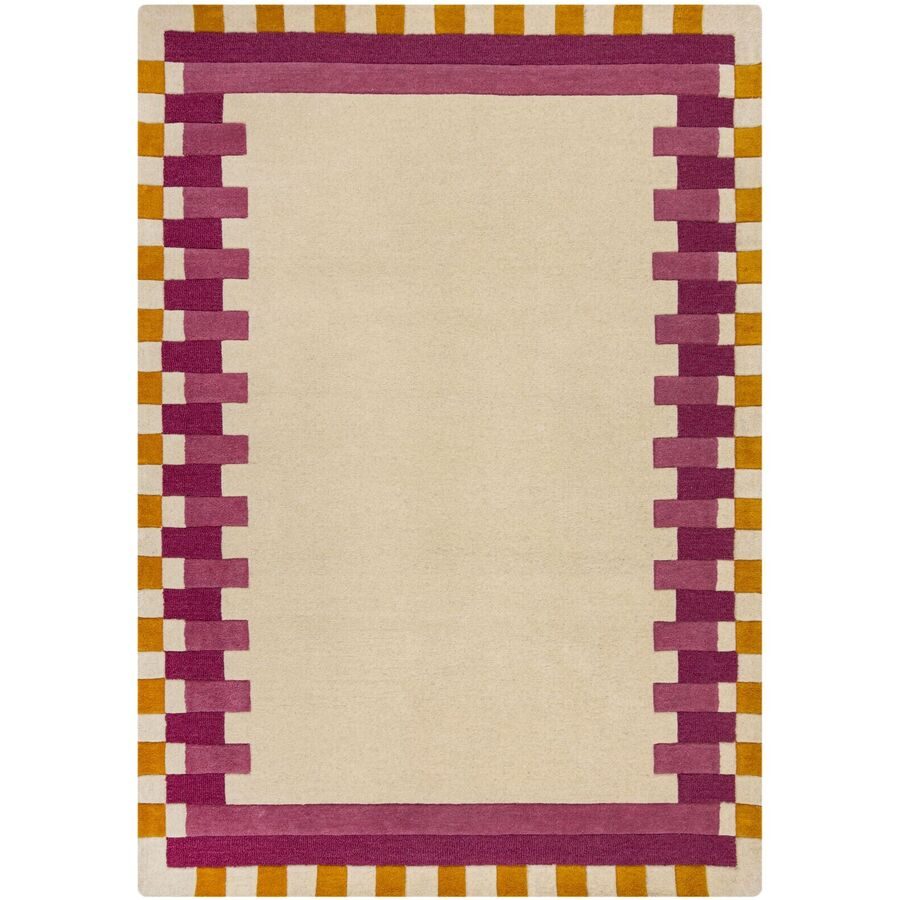Teppich Skandy Braun/Rosa Wolle 200 cm 290 cm - Teppich