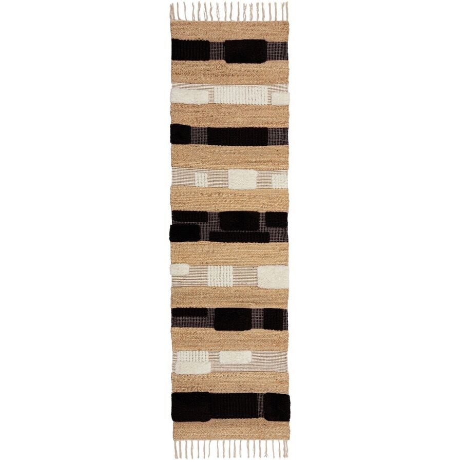 Teppich Slammer Braun/Schwarz/Weiss Jute 60 cm 230 cm - Teppich