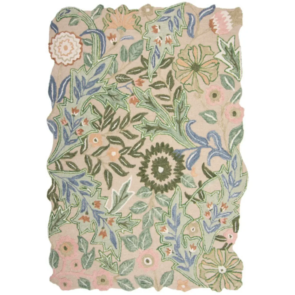 Teppich Yearn Blau/Grün/Rosa Wolle 200 cm 290 cm - Farbe: blau/rosa/grün - Teppich