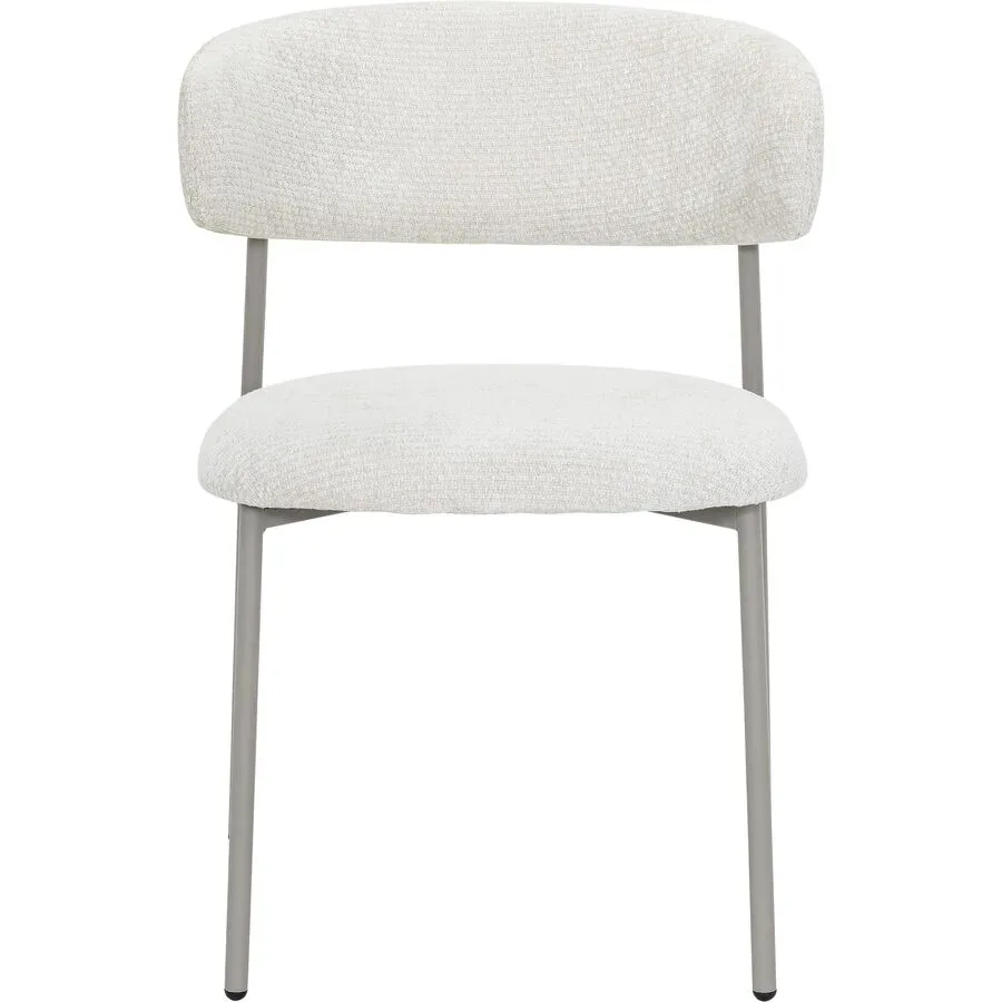 Stuhl Verina Weiss/Grau Polyester/Metall 54 cm - Farbe: Beige/Grau - Stuhl
