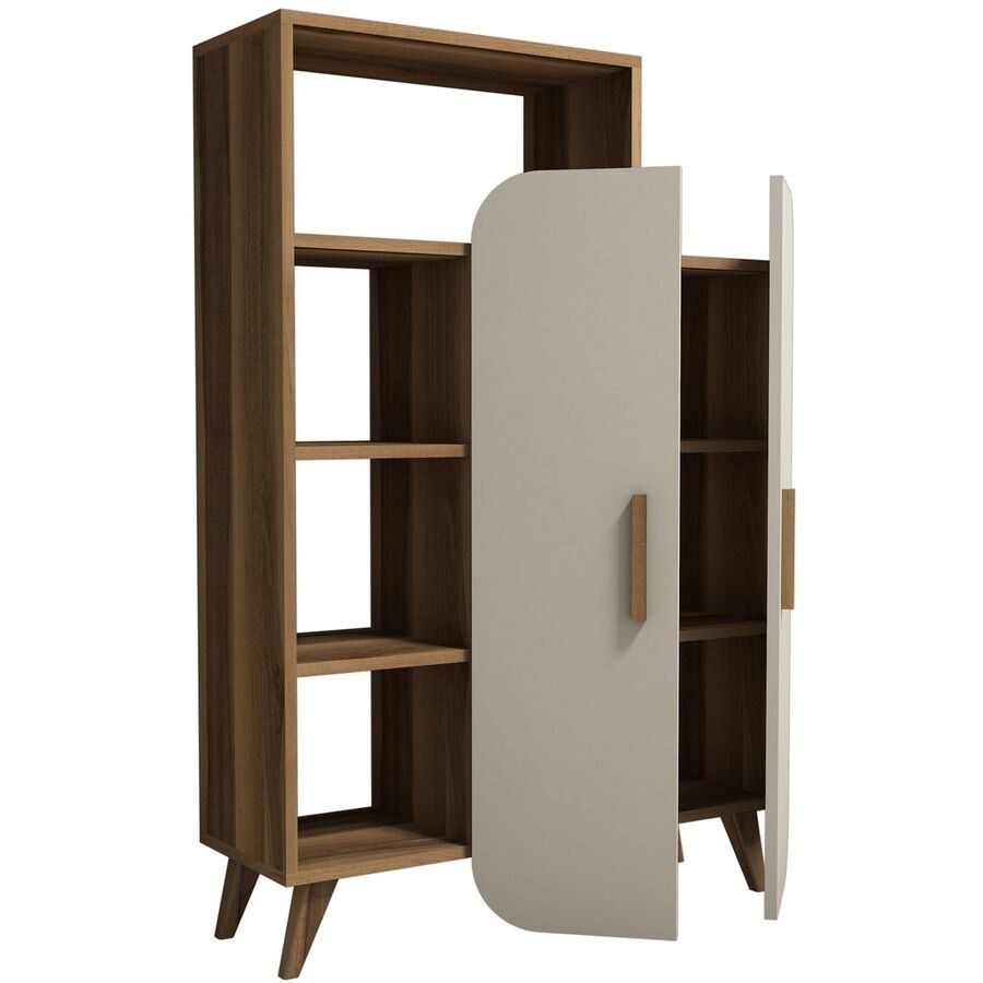 Bücherregal Yemek Braun Kunststoff 127 cm 35 cm - Farbe: Walnuss - Material: Melamin - Bücherregal