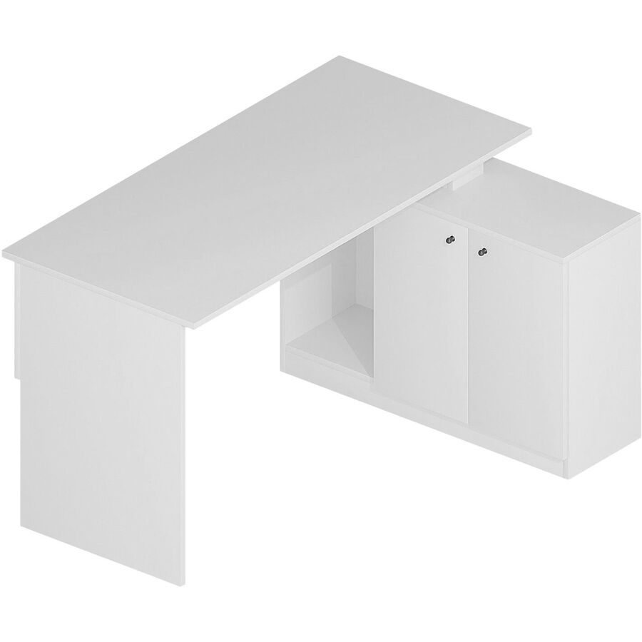 Schreibtisch Yemek Weiss Holzwerkstoff 135 cm - Material: Melamin - Schreibtisch