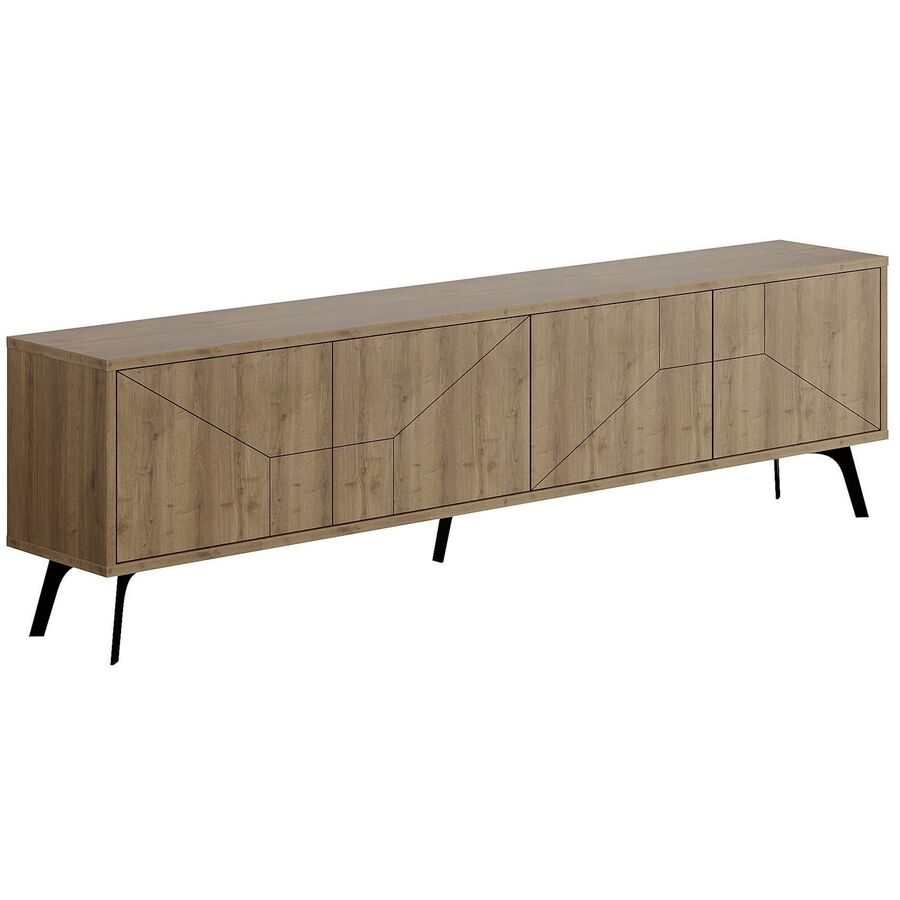 TV-Möbel Yasam Braun Holzwerkstoff 194 cm 25 cm 38 cm - Farbe: natur - Material: Melaminbeschichtete Spanplatte - TV-Möbel
