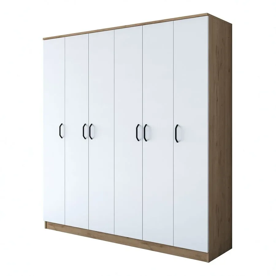 Kleiderschrank Uyumak Braun Holzwerkstoff 190.8 cm 47.3 cm 180 cm - Farbe: Walnuss - Material: Melamin - Kleiderschrank