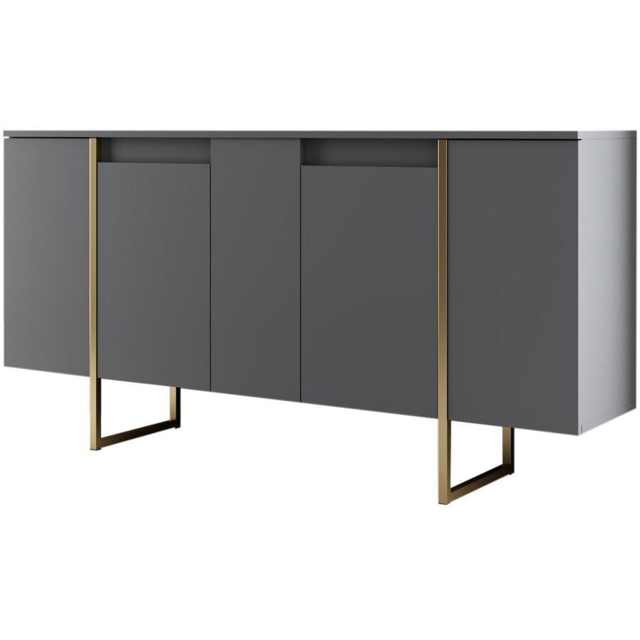 Konsole Yemek Grau Holzwerkstoff 40 cm - Farbe: anthrazit - Material: 100% Melaminbeschichtete Spanplatte - Konsole