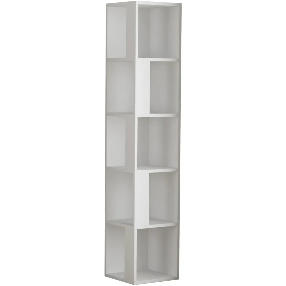 Bücherregal Yemek Weiss Holzwerkstoff/Kunststoff 172 cm 12 cm - Material: Melaninbeschichtete Mischholz (Spanplatte) - Bücherregal