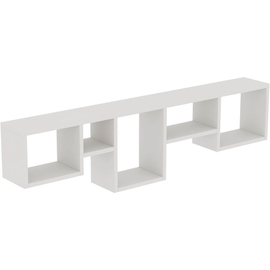 Wandregal Yemek Weiss Kunststoff/Holz 32 cm 120 cm - Material: Melamin - Wandregal