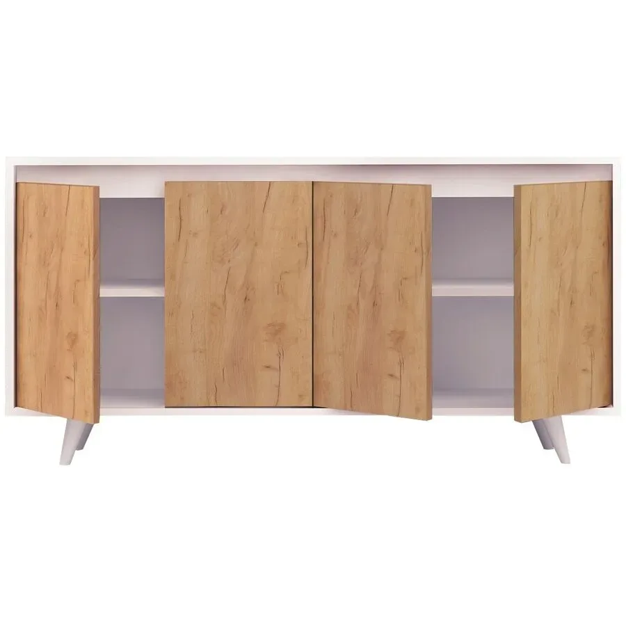 Konsole Yemek Braun Holzwerkstoff 146 cm - Farbe: eiche - Material: 100% Melaminbeschichtete Spanplatte - Konsole