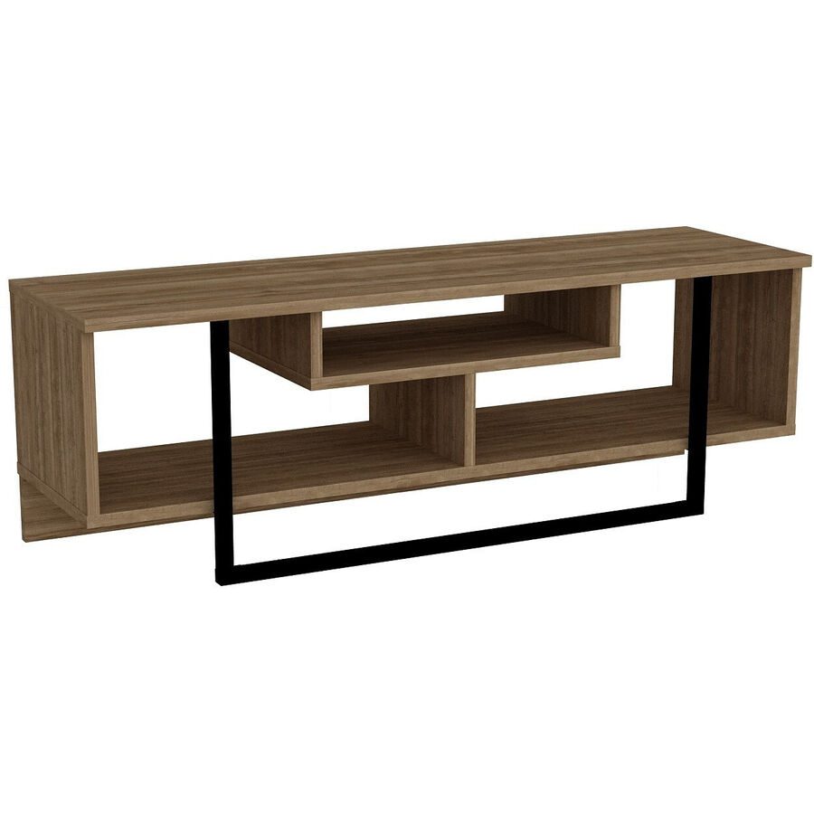 TV-Möbel Yasam Braun Holzwerkstoff 40.2 cm 119.4 cm 35.2 cm - Farbe: Walnuss - Material: Melaminbeschichtete Spanplatte - TV-Möbel