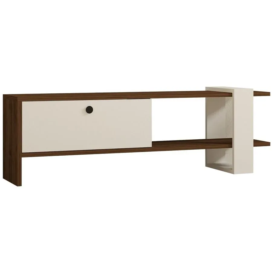 TV-Möbel Yasam Braun Holzwerkstoff 36.8 cm 120 cm 25 cm - Farbe: Walnuss - Material: Melaminbeschichtete Spanplatte - TV-Möbel